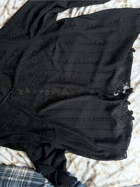 R&M Richards Black Beaded Girls Formal Dress